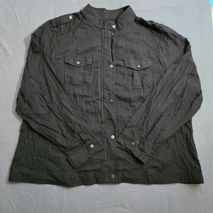 Torrid Women 4X Black Dual Fold Utility Lightweight Military Jacket NWT